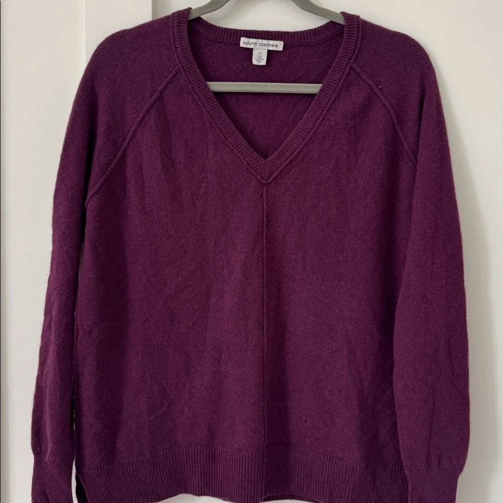 Autumn Cashmere V Neck Pullover Sweater Size M